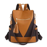 Backpack in two-colour look with tassel pendant