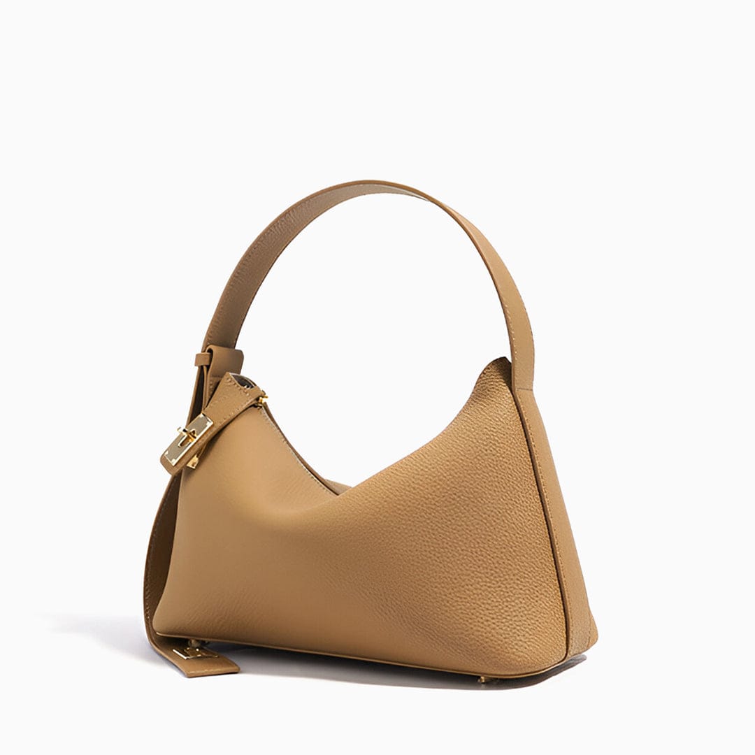 Modinzi Beige Delphine Lock – Sculpted Shoulder Bag