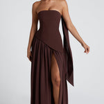 Modinzi Army Green / 6 Eclipse Drama – Lace-Up Maxi Dress