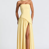 Modinzi Butter Yellow / 6 Eclipse Drama – Lace-Up Maxi Dress