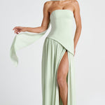 Modinzi Mint Green / 6 Eclipse Drama – Lace-Up Maxi Dress