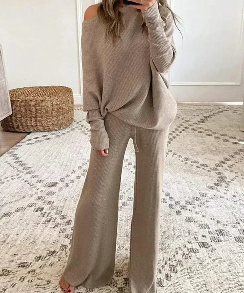 Modinzi Beige / 6 (XS) Elara Ease – Off-Shoulder Lounge Set