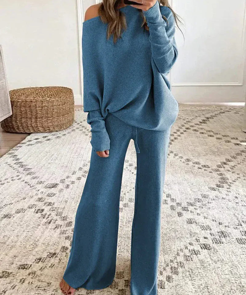 Modinzi Blue / 6 (XS) Elara Ease – Off-Shoulder Lounge Set