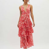 Modinzi Maxi dress Elegant Ruffle Layer Maxi Dress – Strappy Back Formal Evening Dress