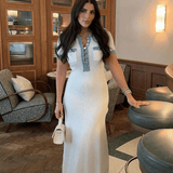 Modinzi Elise Contrast – Buttoned Midi Dress