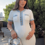 Modinzi Elise Contrast – Buttoned Midi Dress