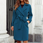 Modinzi Blue / 6 (XS) Elowen Belted – Structured Lapel Coat