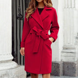 Modinzi dark pink / 6 (XS) Elowen Belted – Structured Lapel Coat