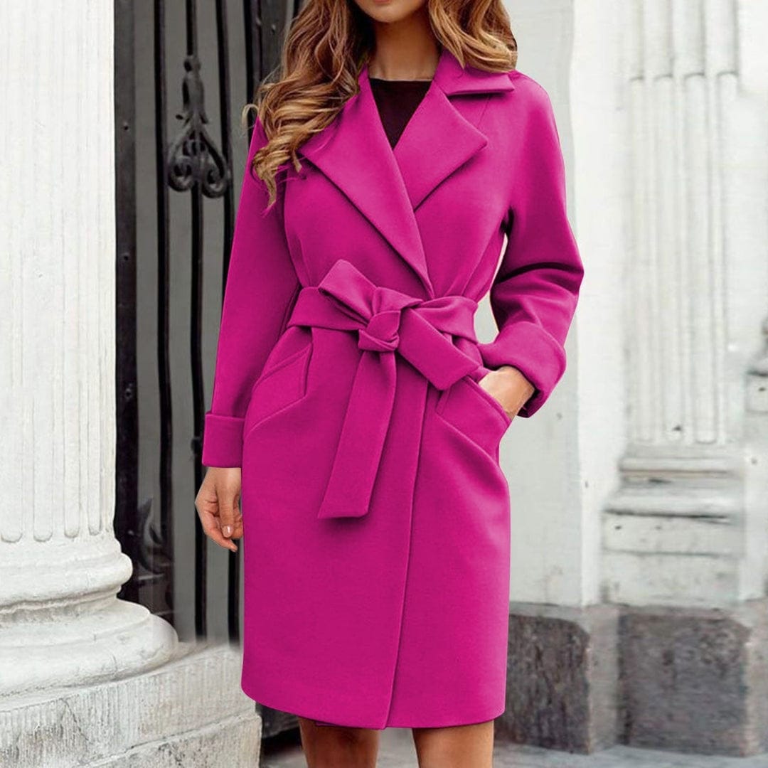 Modinzi Pink / 6 (XS) Elowen Belted – Structured Lapel Coat