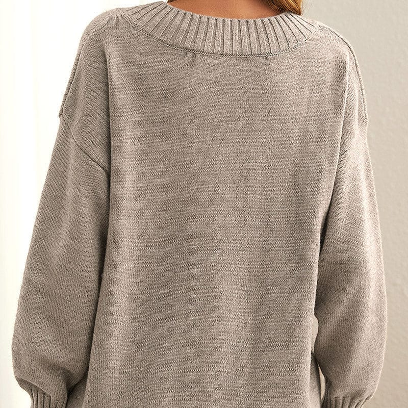Modinzi Elowen Knit – Deep V Ribbed Sweater