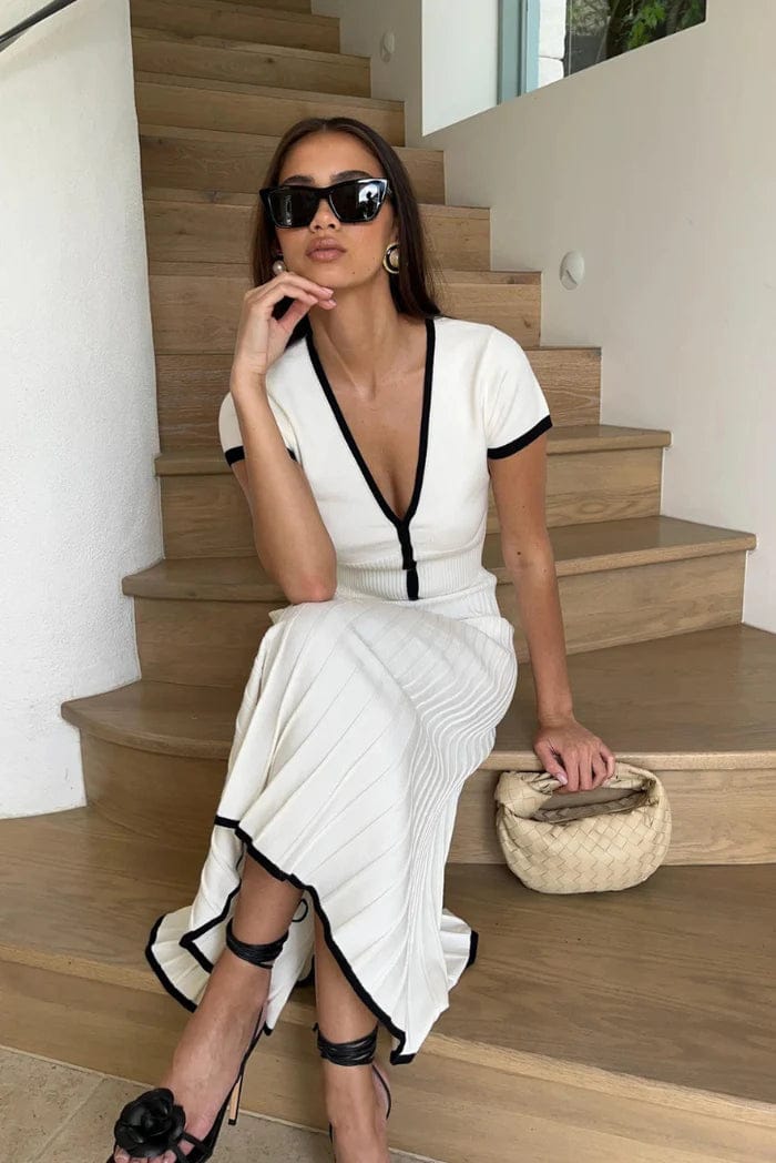Modinzi Emelia Mariah – Contrast Knit Midi Set
