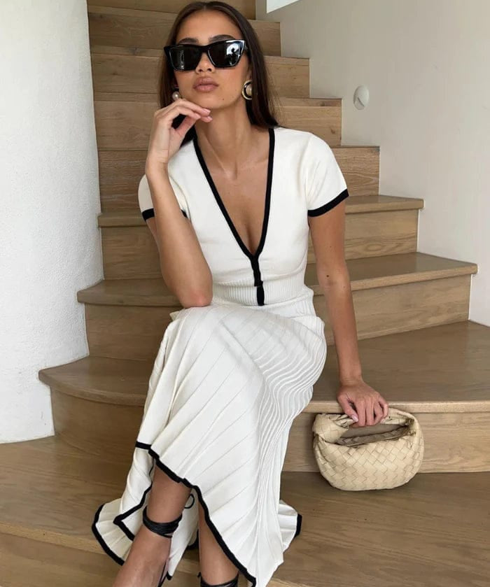 Modinzi Emelia Mariah – Contrast Knit Midi Set