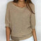 Modinzi Beige / 6 (XS) Eunice Loft – Relaxed Knit Half-Sleeve Top