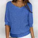 Modinzi Blue / 6 (XS) Eunice Loft – Relaxed Knit Half-Sleeve Top