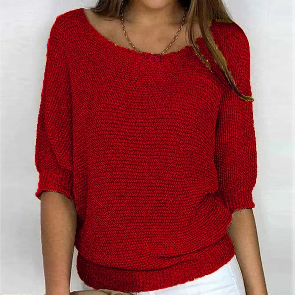 Modinzi dark pink / 6 (XS) Eunice Loft – Relaxed Knit Half-Sleeve Top