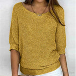 Modinzi Yellow / 6 (XS) Eunice Loft – Relaxed Knit Half-Sleeve Top