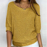 Modinzi Yellow / 6 (XS) Eunice Loft – Relaxed Knit Half-Sleeve Top