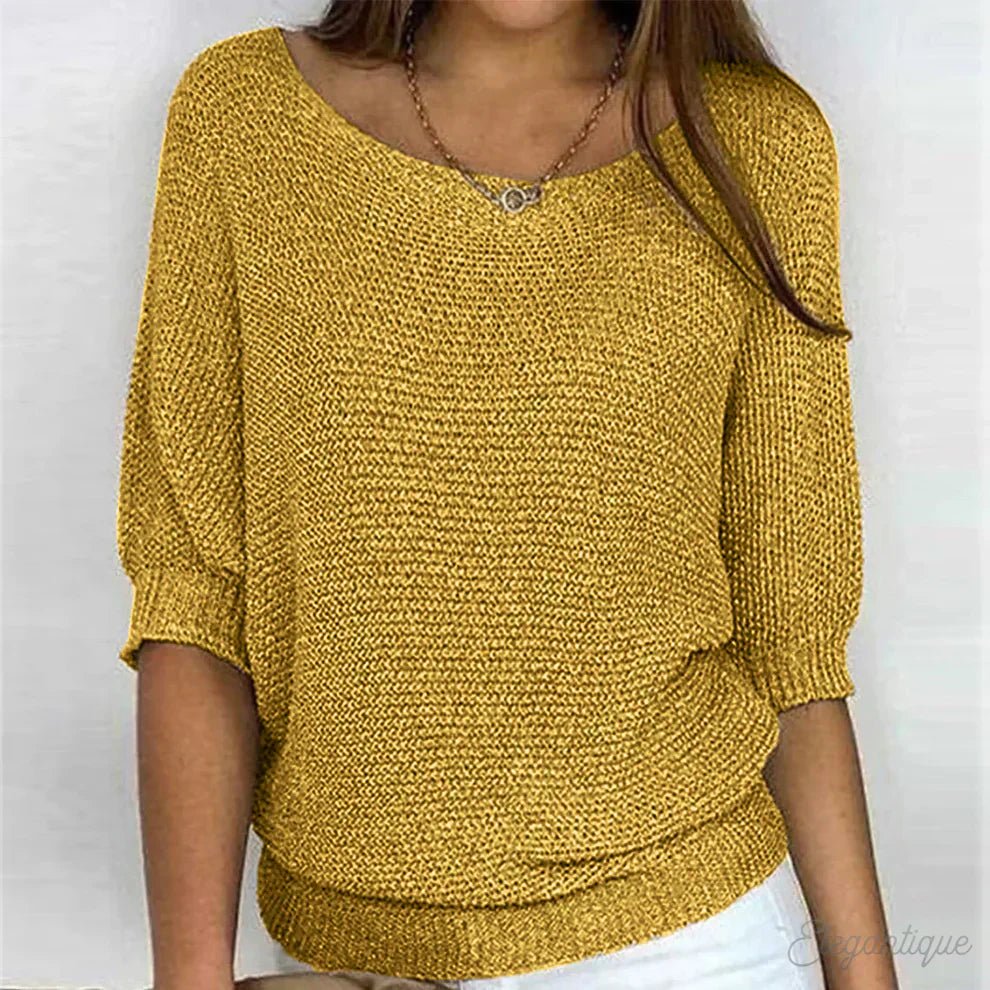 Eunice Loft – Relaxed Knit Half-Sleeve Top