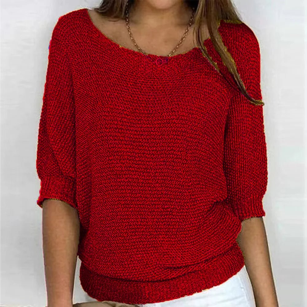 Eunice Loft – Relaxed Knit Half-Sleeve Top