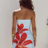 Modinzi Mini Dress Floral Strapless Mini Dress – Bold Bloom Print