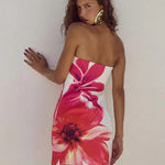 Modinzi Mini Dress Floral Strapless Mini Dress – Bold Bloom Print