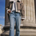 Modinzi Frey Line – Shearling Trim Aviator Jacket