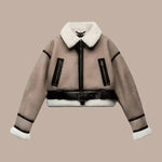 Modinzi Frey Line – Shearling Trim Aviator Jacket