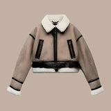 Modinzi Frey Line – Shearling Trim Aviator Jacket