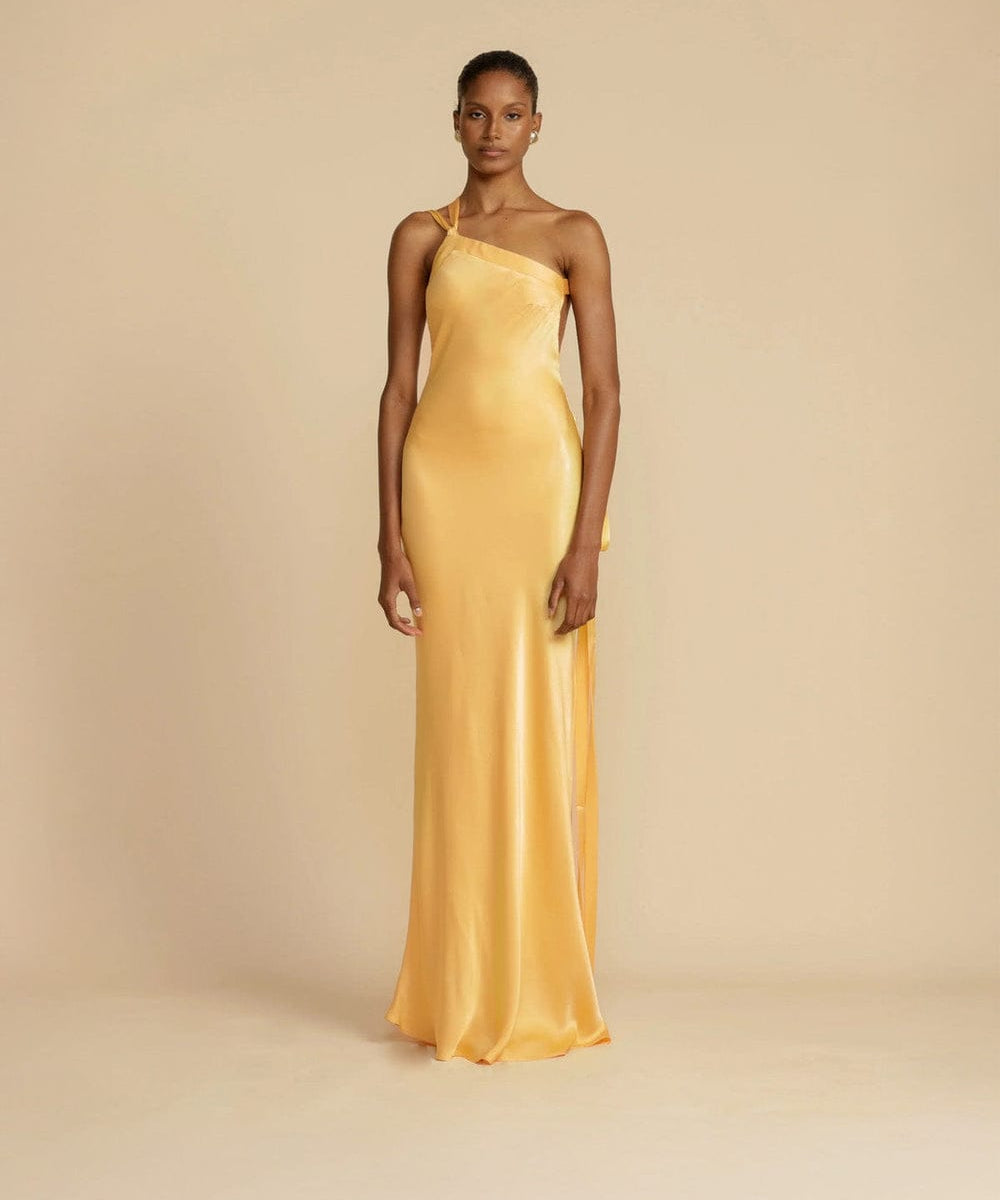 Modinzi Golden Hour – Backless Tie Maxi Dress