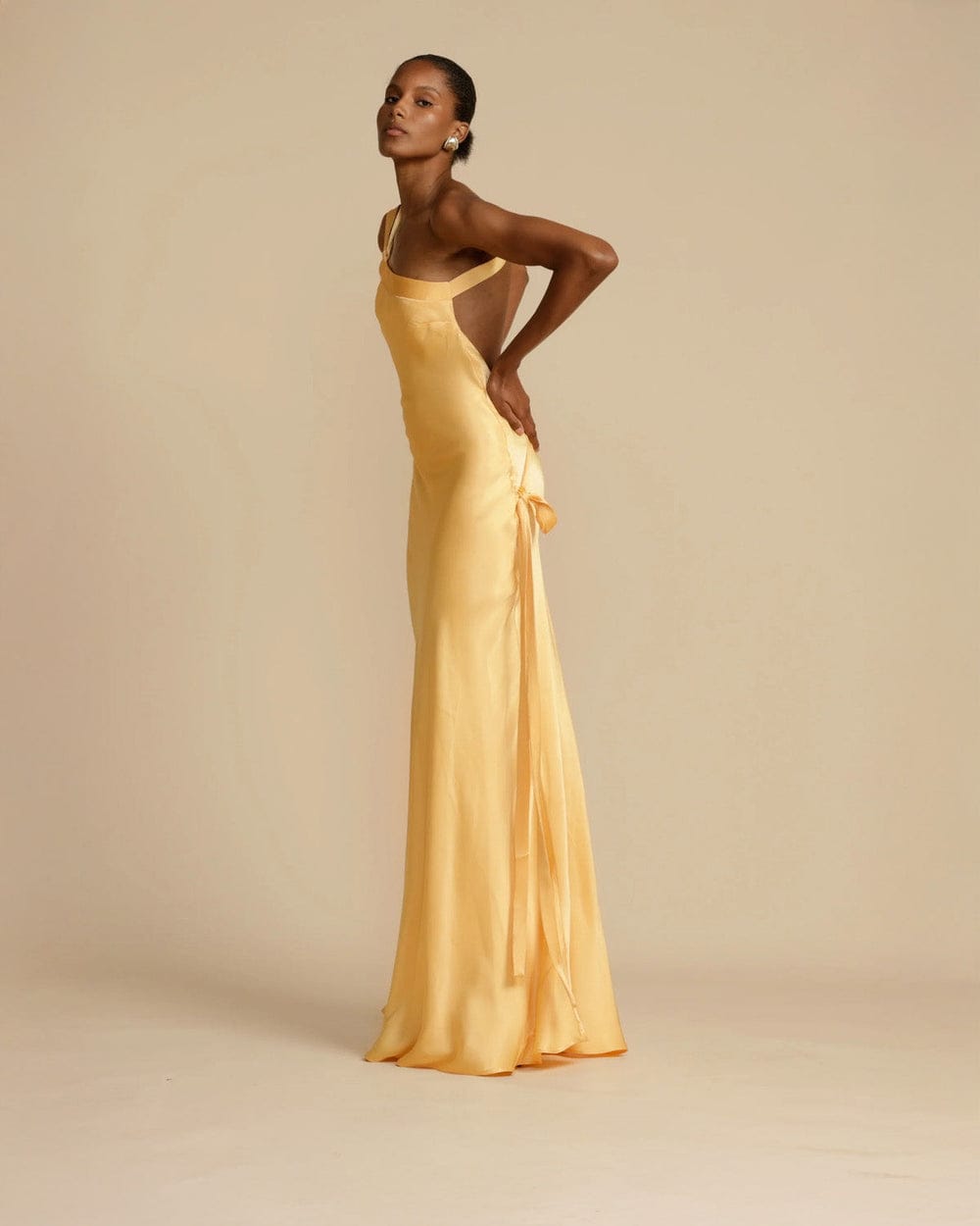 Modinzi Golden Hour – Backless Tie Maxi Dress