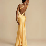 Modinzi Golden Hour – Backless Tie Maxi Dress