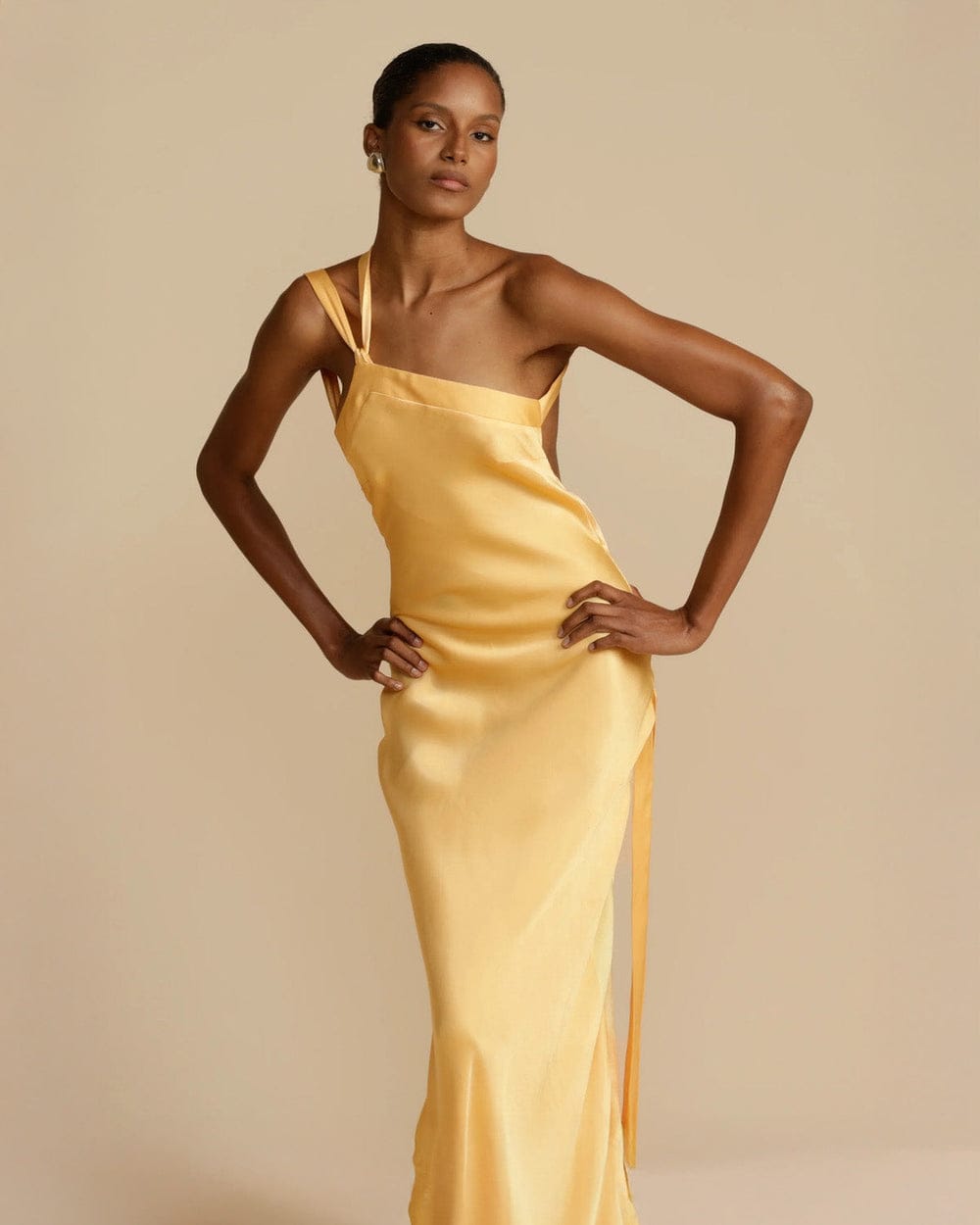 Modinzi Golden Hour – Backless Tie Maxi Dress
