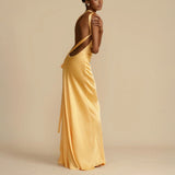 Modinzi Golden Hour – Backless Tie Maxi Dress