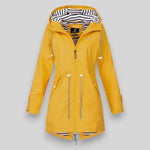 Modinzi Yellow / 6 (XS) Harbour Line – Drawcord Hooded Rain Jacket