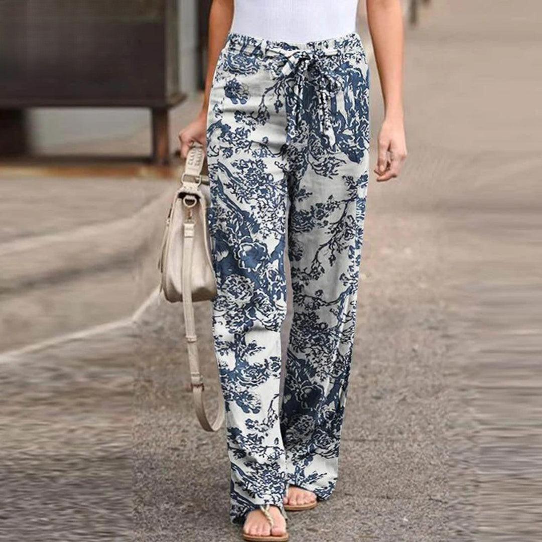 Victoria - Elegant Pants with Flowerprint Women