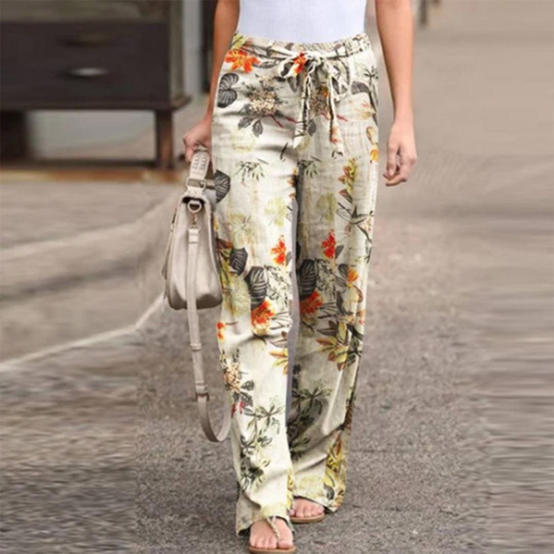 Victoria - Elegant Pants with Flowerprint Women