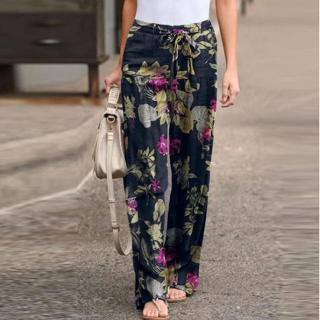 Victoria - Elegant Pants with Flowerprint Women