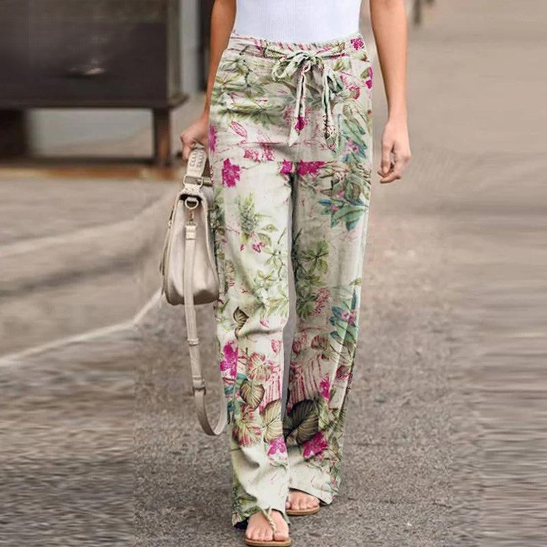 Victoria - Elegant Pants with Flowerprint Women