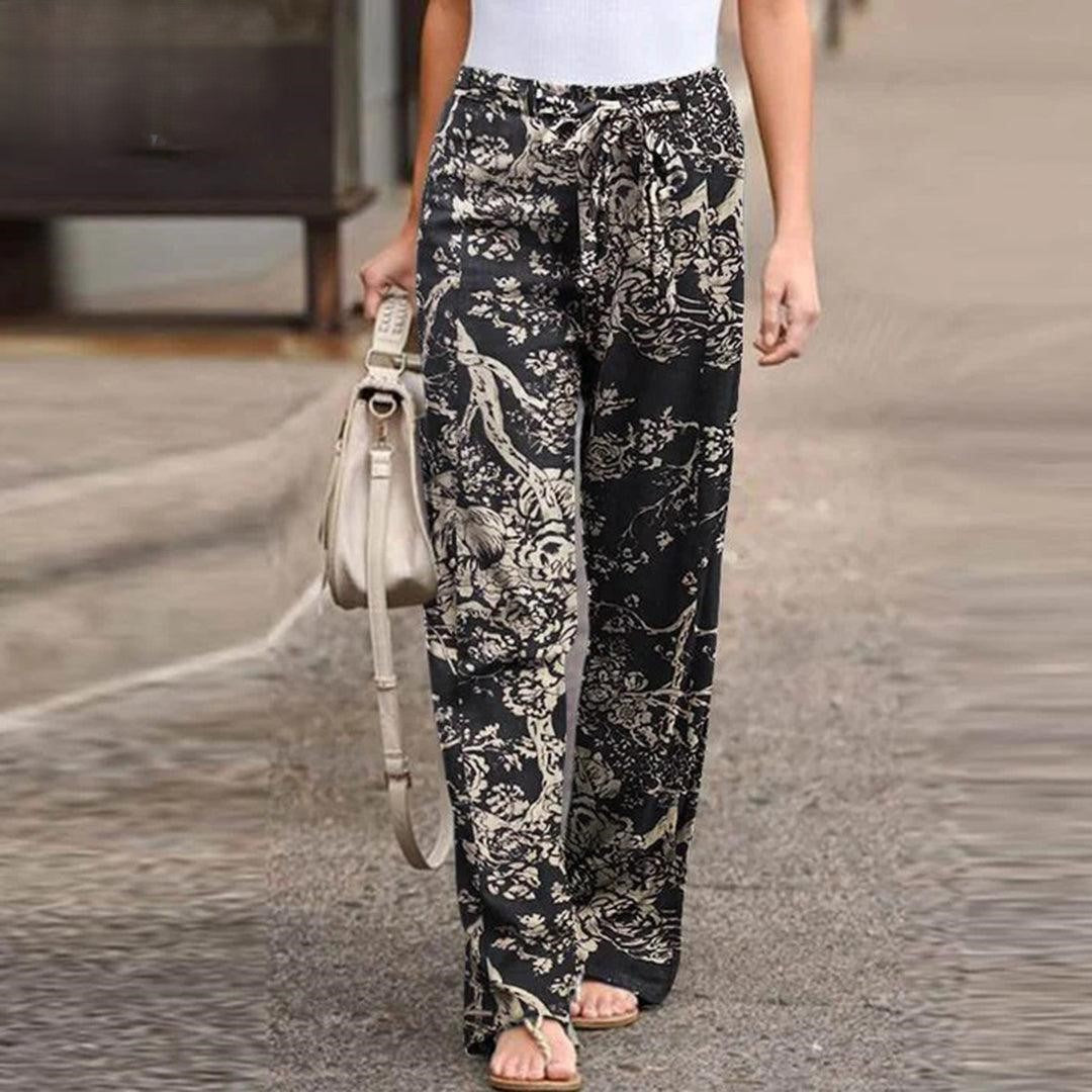 Victoria - Elegant Pants with Flowerprint Women