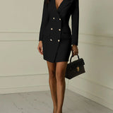 Leona Noir – Double Breasted Blazer Dress