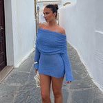 Modinzi Blue / 6 (XS) Isla Veil – Drape Neck Mini