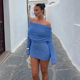 Modinzi Blue / 6 (XS) Isla Veil – Drape Neck Mini