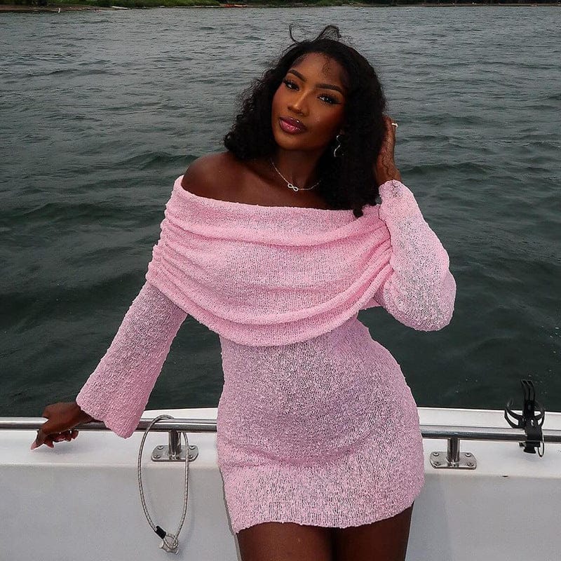 Modinzi Pink / 6 (XS) Isla Veil – Drape Neck Mini