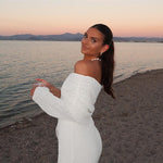 Modinzi White / 6 (XS) Isla Veil – Drape Neck Mini