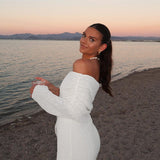 Modinzi White / 6 (XS) Isla Veil – Drape Neck Mini