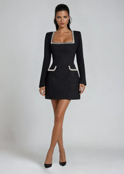 Modinzi black / 6 (XS) Ivonne Pearl – Tweed Mini Dress