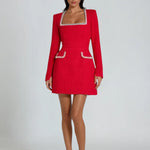 Modinzi dark pink / 6 (XS) Ivonne Pearl – Tweed Mini Dress