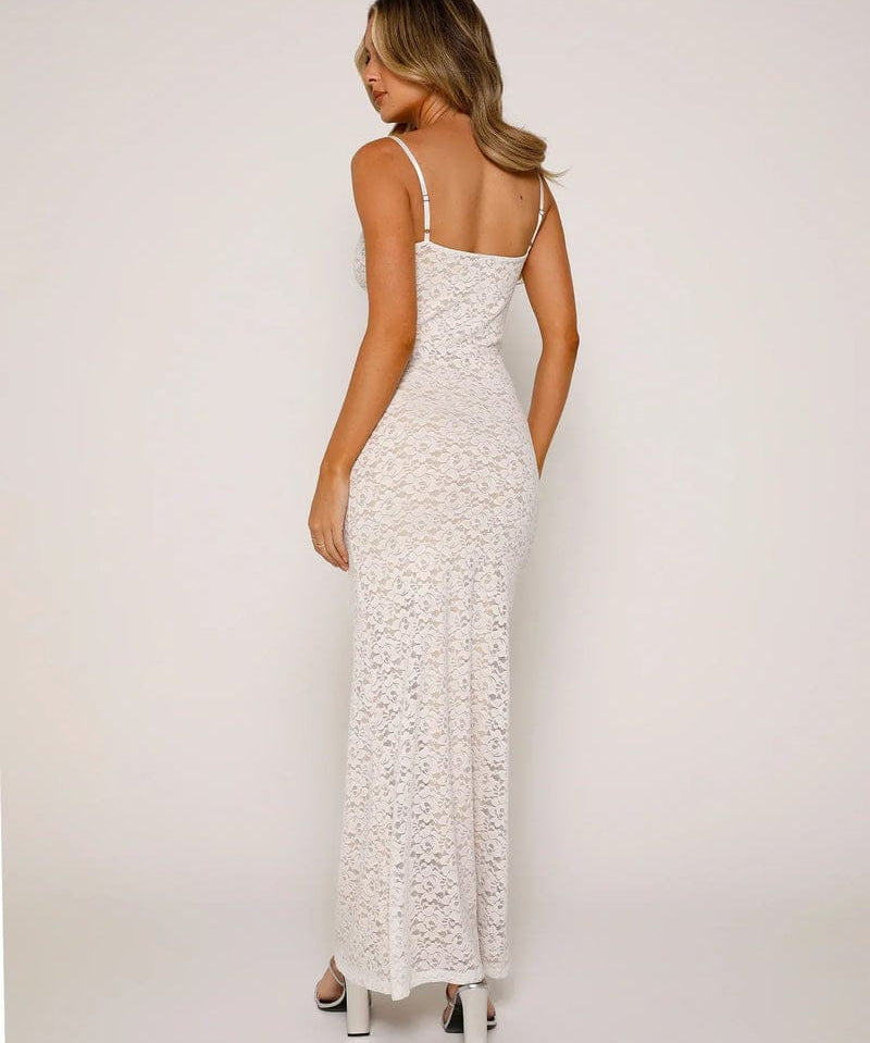 Modinzi Ivory Elegance – Lace Column Dress