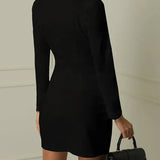 Modinzi Leona Noir – Double Breasted Blazer Dress