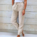 Modinzi pants Beige / 8 (S) Lina Linen Drawstring Pants